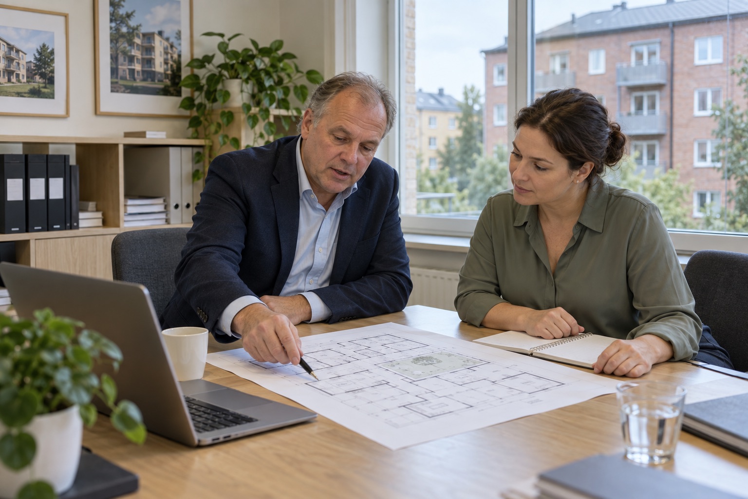 Projektgennemgang over tegningen